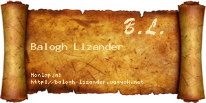 Balogh Lizander névjegykártya